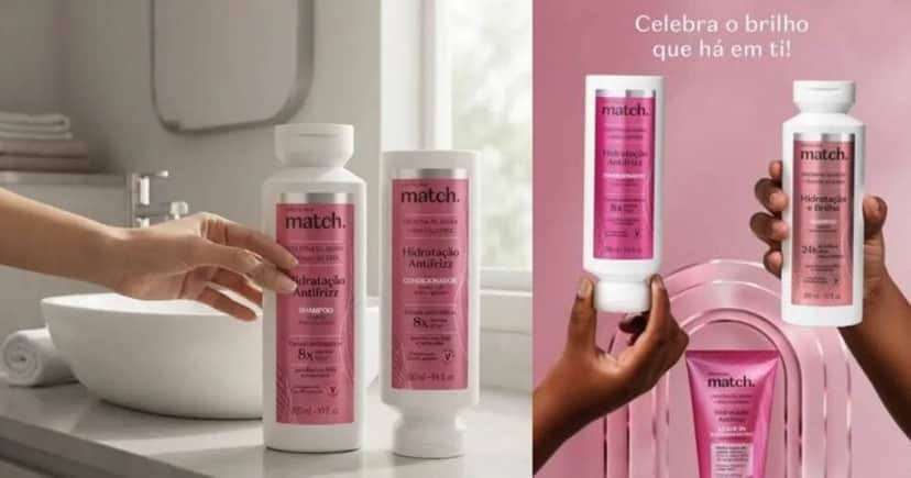 Linha Match Hidratação Antifrizz (Foto Reprodução/Boticário) Linha Match Hidratação Antifrizz (Foto Reprodução/Boticário)