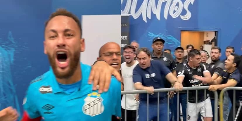 Neymar em confusão contra time do Remo após classificação do Santos (Imagens reprodução Internet) Neymar em confusão contra time do Remo após classificação do Santos (Imagens reprodução Internet)