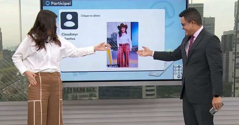 Sabina Simonato e Marcelo Pereira no Bom Dia São Paulo (Foto: Reprodução / Globo) Sabina Simonato e Marcelo Pereira no Bom Dia São Paulo (Foto: Reprodução / Globo)