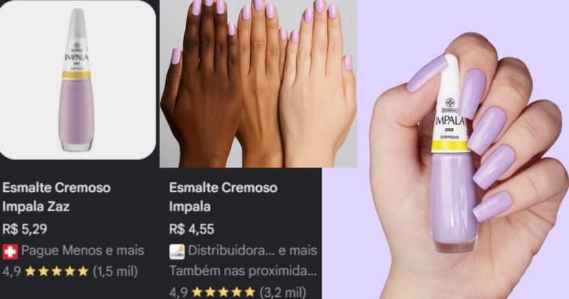 Esmalte Zaz Impala (Foto Reprodução/Montagem/Lennita/TV Foco/Canva/Google Shopping) Esmalte Zaz Impala (Foto Reprodução/Montagem/Lennita/TV Foco/Canva/Google Shopping)