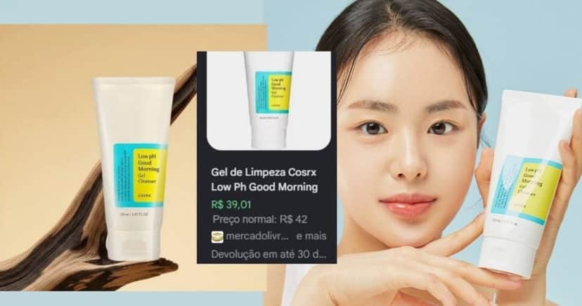 Cosrx - Low pH Good Morning Gel Cleanser (Foto Reprodução/Montagem/Lennita/TV Foco/Google Shopping/Shopee) Cosrx - Low pH Good Morning Gel Cleanser (Foto Reprodução/Montagem/Lennita/TV Foco/Google Shopping/Shopee)