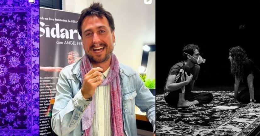 Angel Ferreira na sua peça "Sidarta" (Foto Reprodução/Montagem/Instagram) Angel Ferreira na sua peça "Sidarta" (Foto Reprodução/Montagem/Instagram)