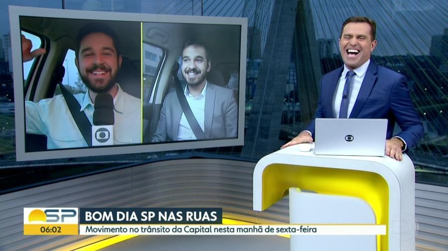 Repórteres confundem Rodrigo Bocardi ao vivo na Globo e ele pede:  