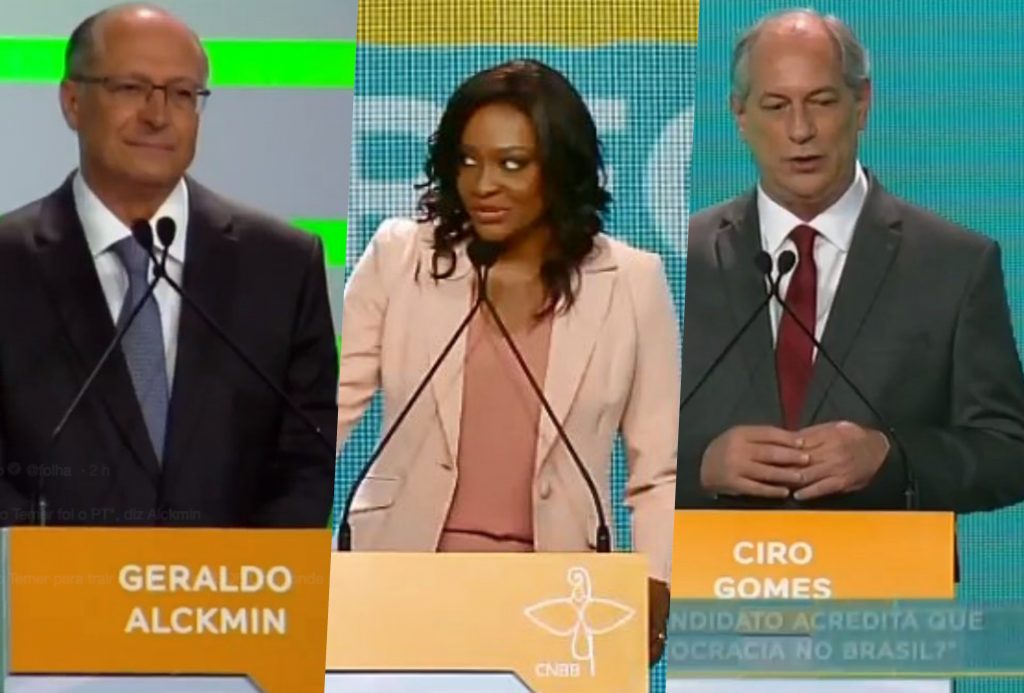 Detalhe no debata com candidatos a Presidência na TV Aparecida roubou todas as atenções 