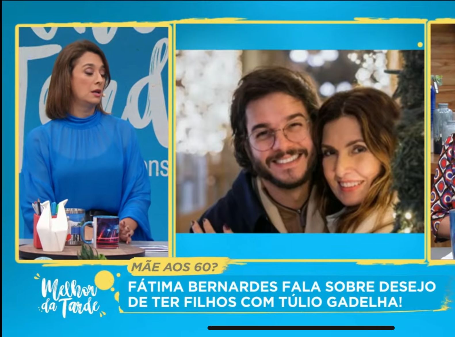 No programa Melhor da Tarde, Catia Fonseca fala sobre gravidez de Fátima Bernardes - Foto Reprodução Band