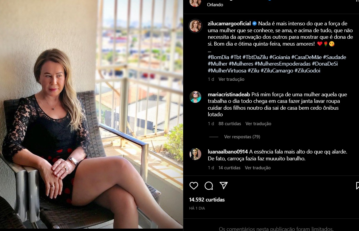 Zilu Camargo surge de vestidinho curto e é elogiada nas redes sociais. Foto: Reprodução/Instagram