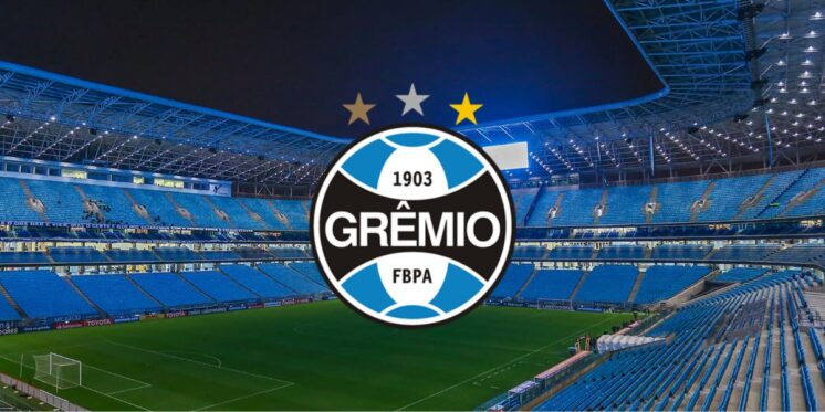Montagem do escudo do Grêmio - Montagem Tv Foco