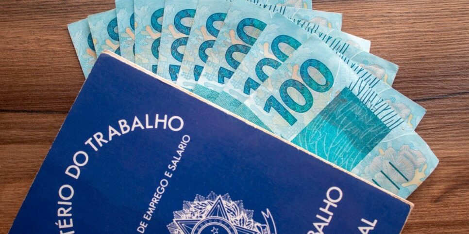 Carteira de trabalho ao lado de notas de 100 reais (Foto: Reprodução/Internet)